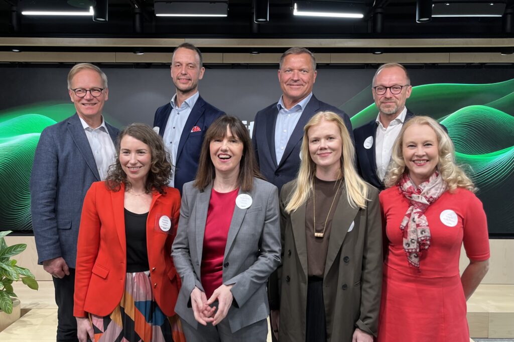 Tuomo Haukkovaara - Partner and Board Member, Boardman, Alexandra Pasternak-Jackson - CEO, AmCham Finland, Samuli Kivilehto - VP, Talent and Development, Metso, Sandra Dillon - VP, Talent & Culture Development, Kemira, Mårten Mickos - CEO in service of startup CEOs, Katja Toropainen - CEO and Founder, Inklusiiv, Lari Hintsanen - CEO, Deloitte Finland, Päivi Paanila - Managing Director, Avant Advisors. (Pictured, from left to right)